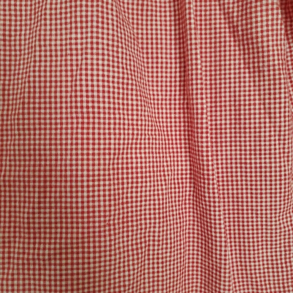 Isar TRACHTEN red Plaid Embroidered flower German Blouse Traditional 152 - Picture 7 of 7